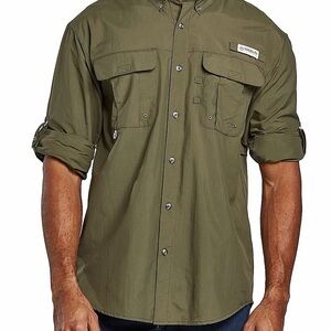 Magellan Long Sleeve Olive Button-Up Shirt